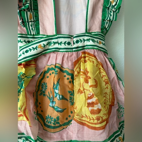 ALEMAIS PORCELAIN FRILL MIDI DRESS - Picture 10 of 12